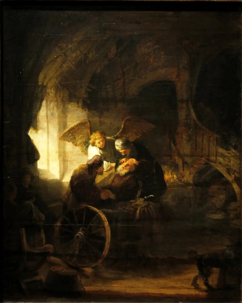 Tobias leczy swojego ojca, który jest niewidomy - Rembrandt