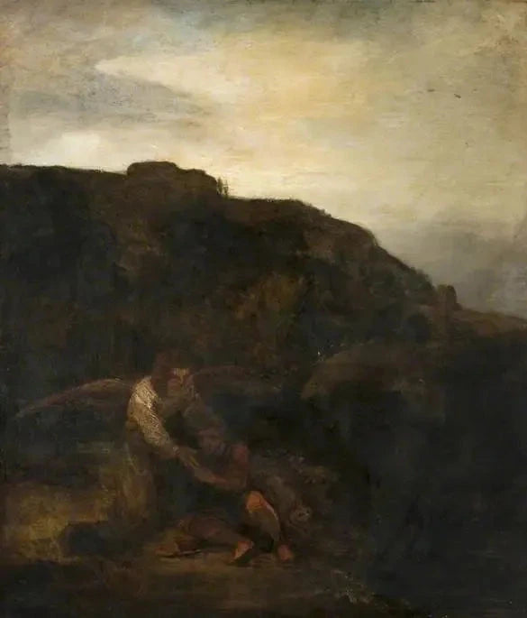 Tobie i anioł w krajobrazie - Rembrandt