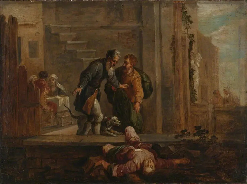 Tobie i zmarły Izraelita (według Domenico Fetti) - David Teniers Młodszy