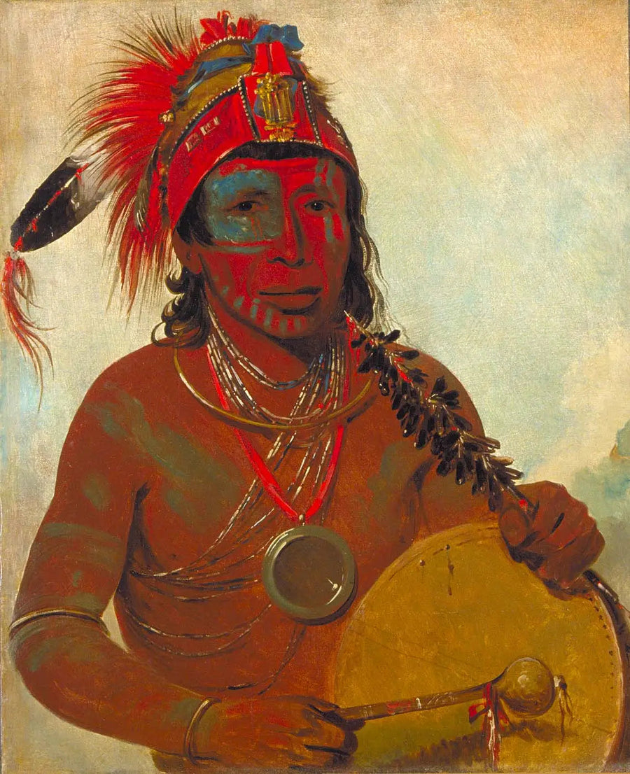 Tóh-to-wah-kón-da-pee, Medycyna Niebieska, uzdrowiciel grupy Ting-ta-to-ah - George Catlin
