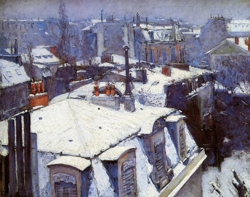 Śnieżne dachy - Gustave Caillebotte