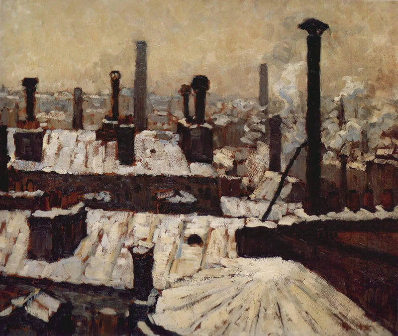 Dachy pod śniegiem, Paryż - Gustave Caillebotte