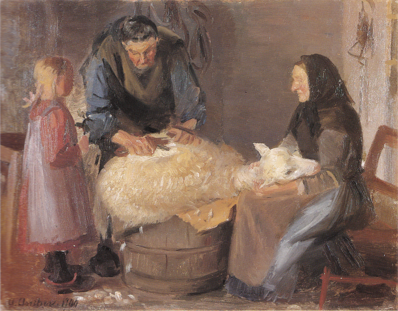 Strzyżenie owiec - Anna Ancher