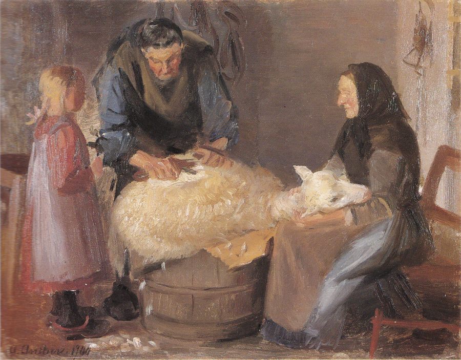 Strzyżenie owiec - Anna Ancher