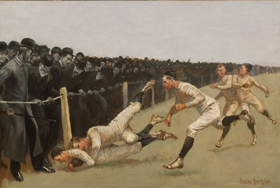 Lądowanie, Yale przeciwko Princeton, Dzień Dziękczynienia, 27 listopada 1890, Yale 32, Princeton 0 - Frederic Remington