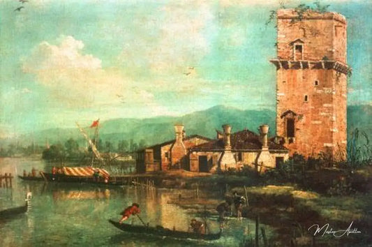 Tour de Marghera - Giovanni Antonio Canal - Reproductions de tableaux et peintures haut de gamme