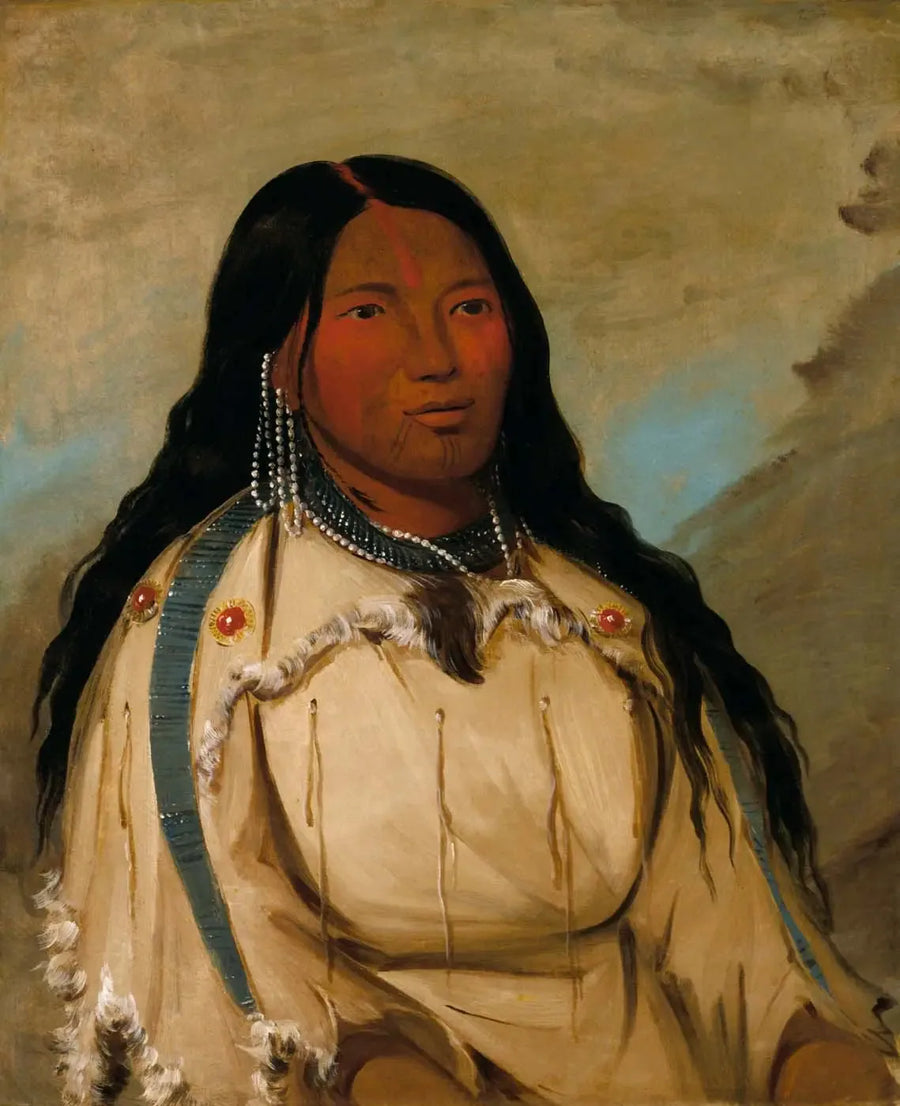 Tow-ée-ka-wet, kobieta krzyczy - George Catlin