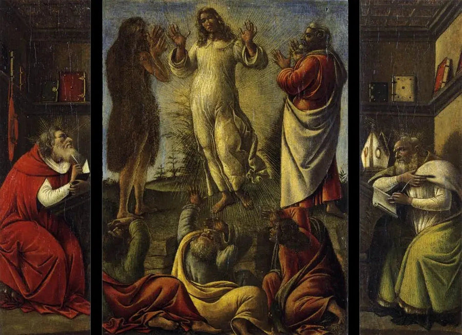 Przemienienie, święty Hieronim i święty Augustyn - Sandro Botticelli