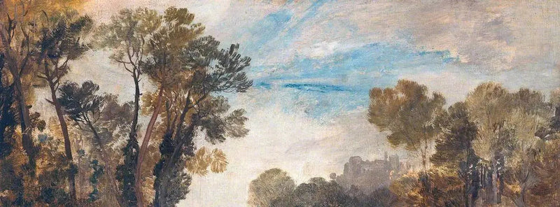 Korony drzew i niebo, Zamek Guildford(?), Wieczór - J. M. W. Turner