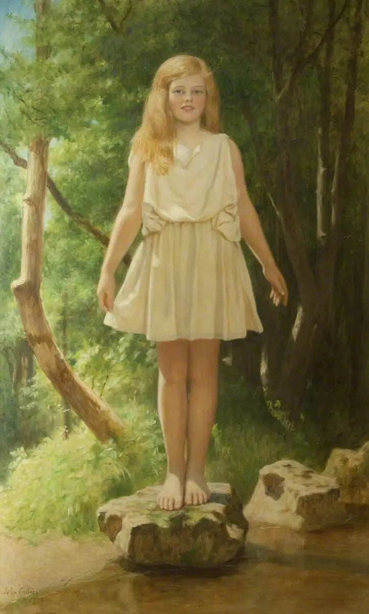 Reproduction du tableau « Tremplins : Pamela de John Collier » par Alpha Reproduction en peinture à l’huile