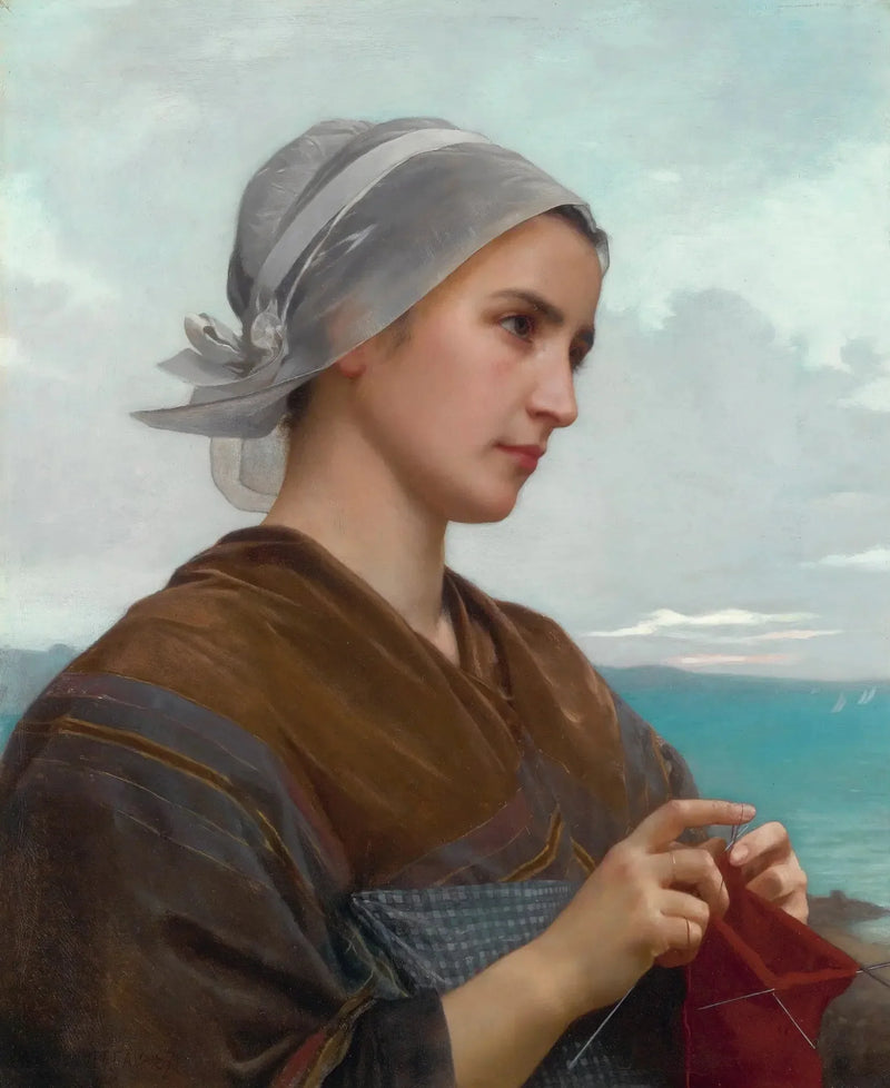 Bretonka z drutami - Bouguereau
