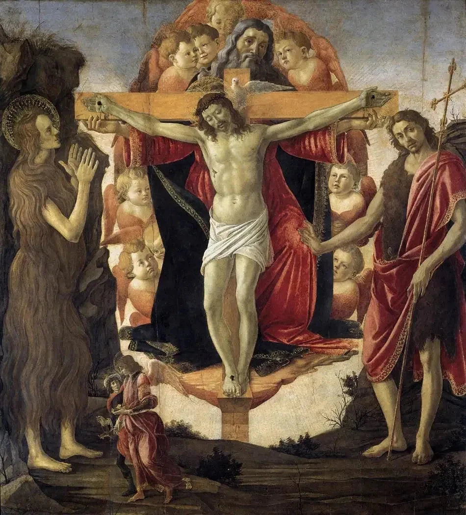 Trójca Święta ze św. Marią Magdaleną i św. Janem Chrzcicielem, około 1491-1494 - Botticelli i warsztat