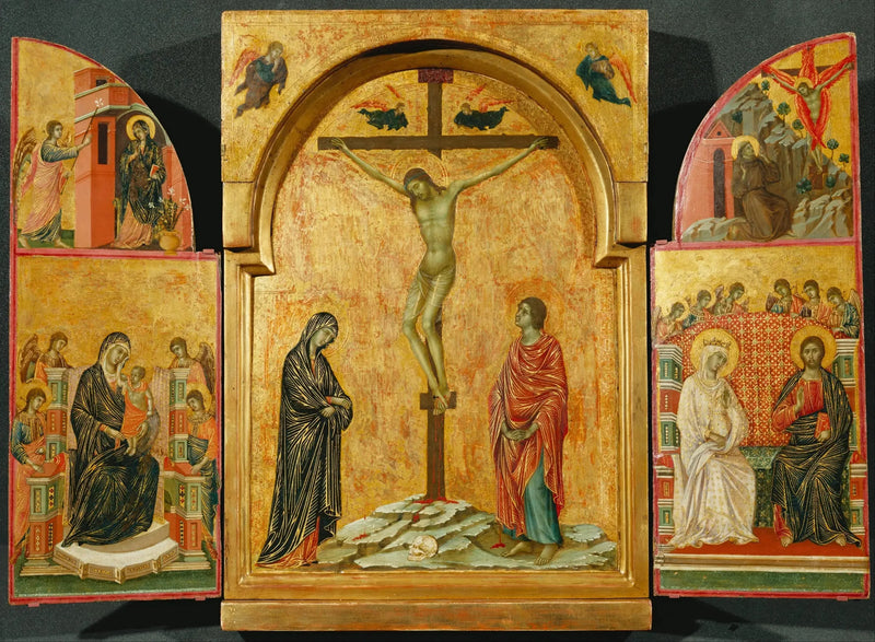 Tryptyk: Ukrzyżowanie i inne sceny - Duccio di Buoninsegna