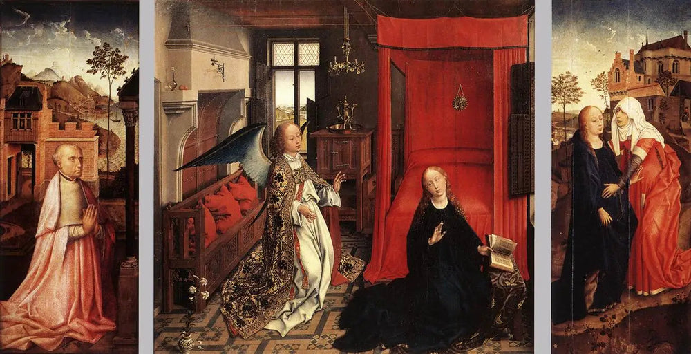 Triptyque de l'Annonciation - Rogier van der Weyden image 1 copie peinte à la main à l’huile