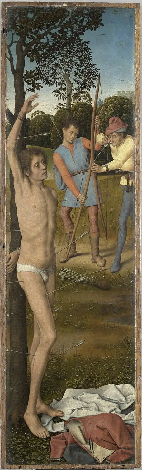 Tryptyk Zmartwychwstania: Męczeństwo świętego Sebastiana - Hans Memling
