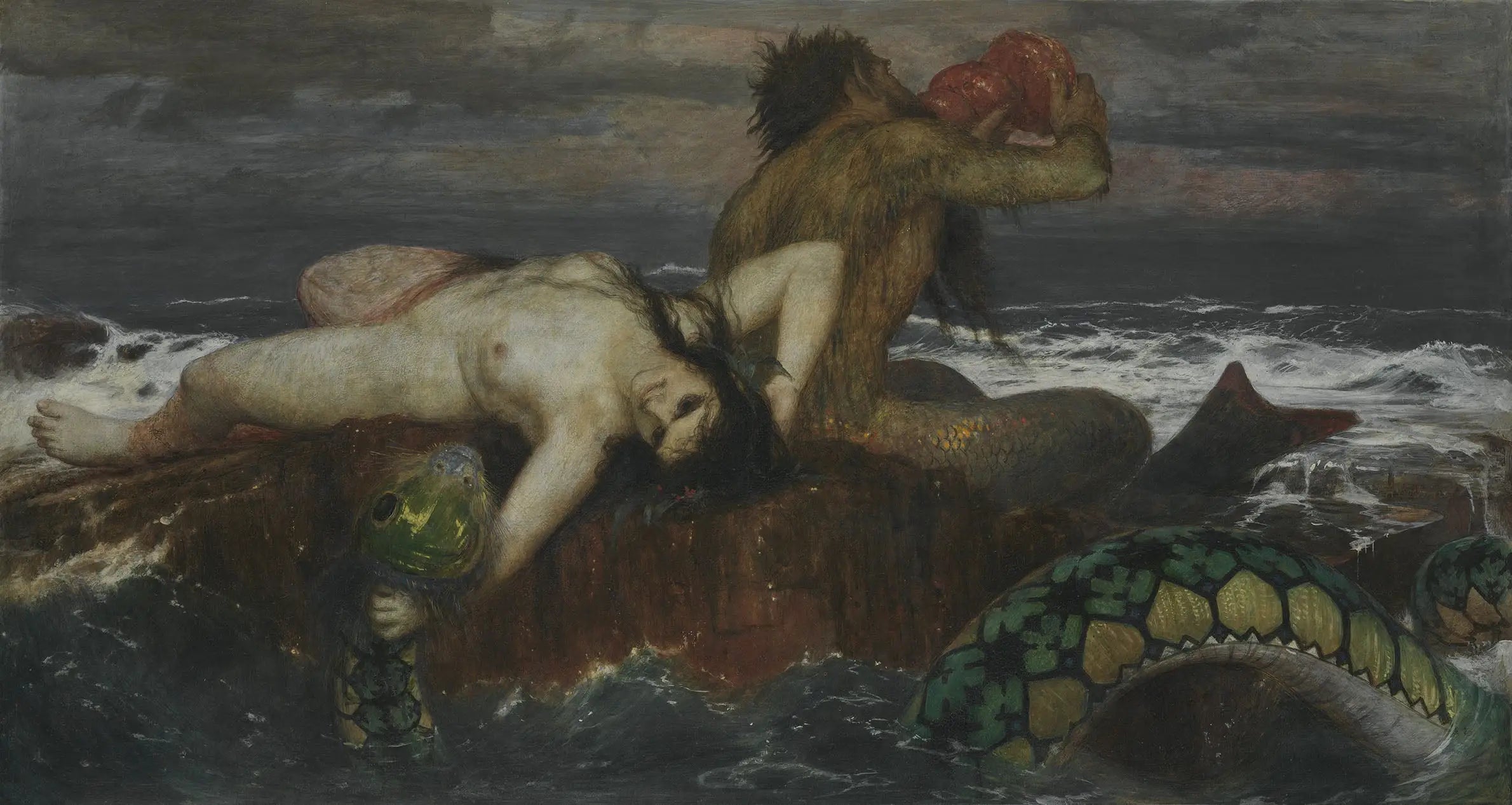 Triton et Néréide - Arnold Böcklin image 1 copie de tableau peinte à la main