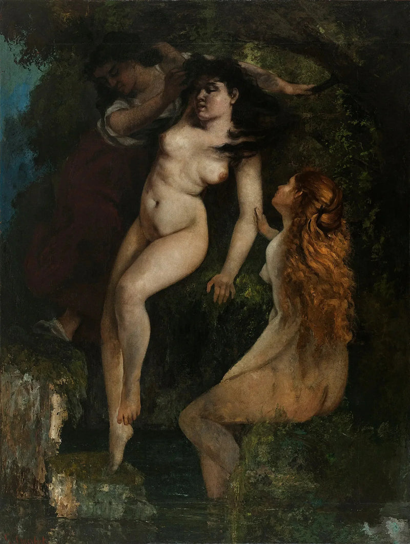 Trzy kąpiące się kobiety - Gustave Courbet