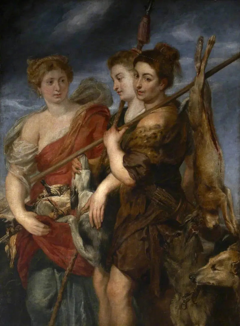 Trzy myśliwe wracające z polowania - Peter Paul Rubens