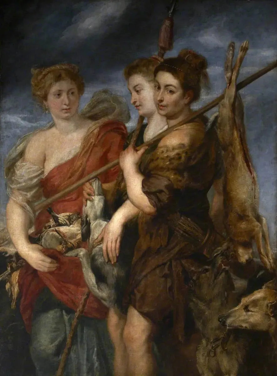 Trzy myśliwe wracające z polowania - Peter Paul Rubens