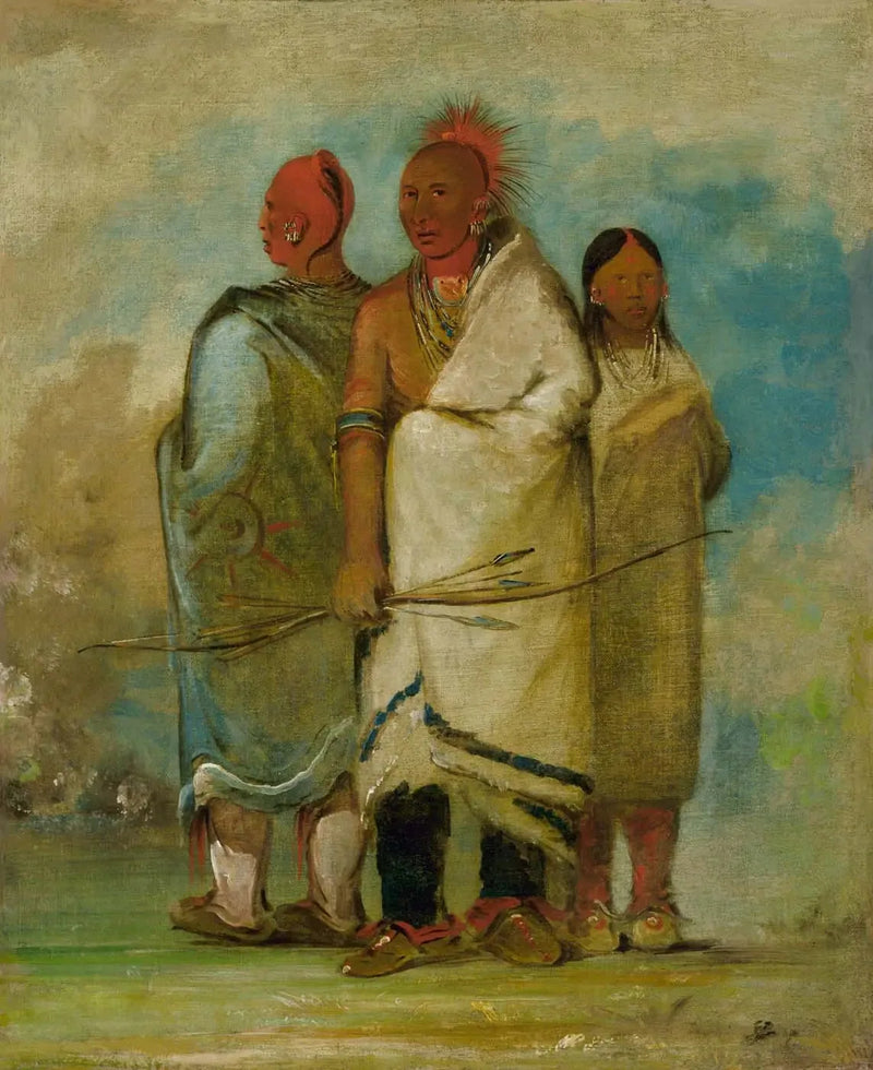 Trzej Indianie i lisy - George Catlin