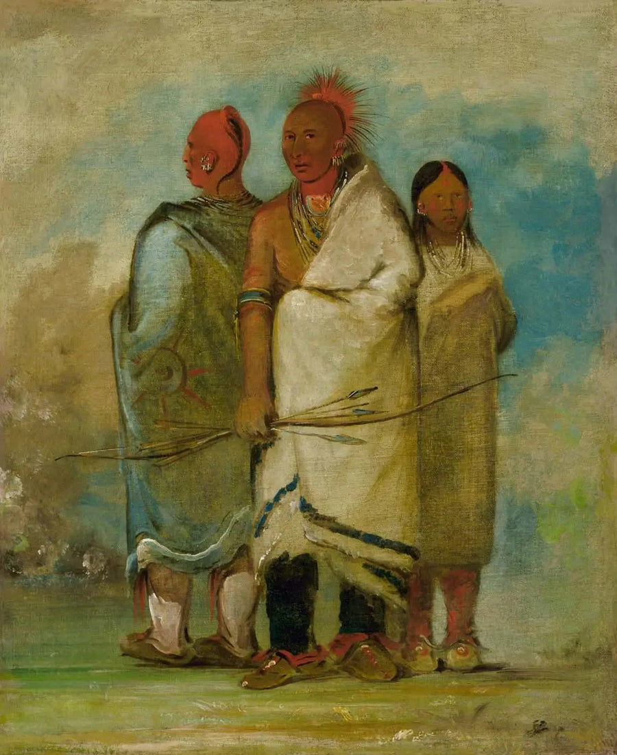 Trzej Indianie i lisy - George Catlin