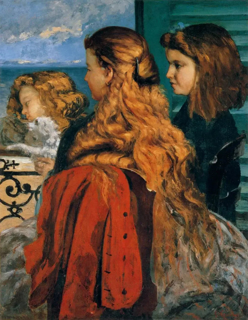 Trzy młode Angielki przy oknie - Gustave Courbet