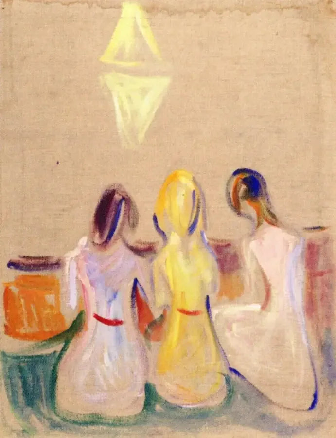 Trzy młode kobiety siedzące - Edvard Munch