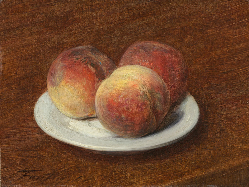 Trzy brzoskwinie na talerzu - Henri Fantin-Latour