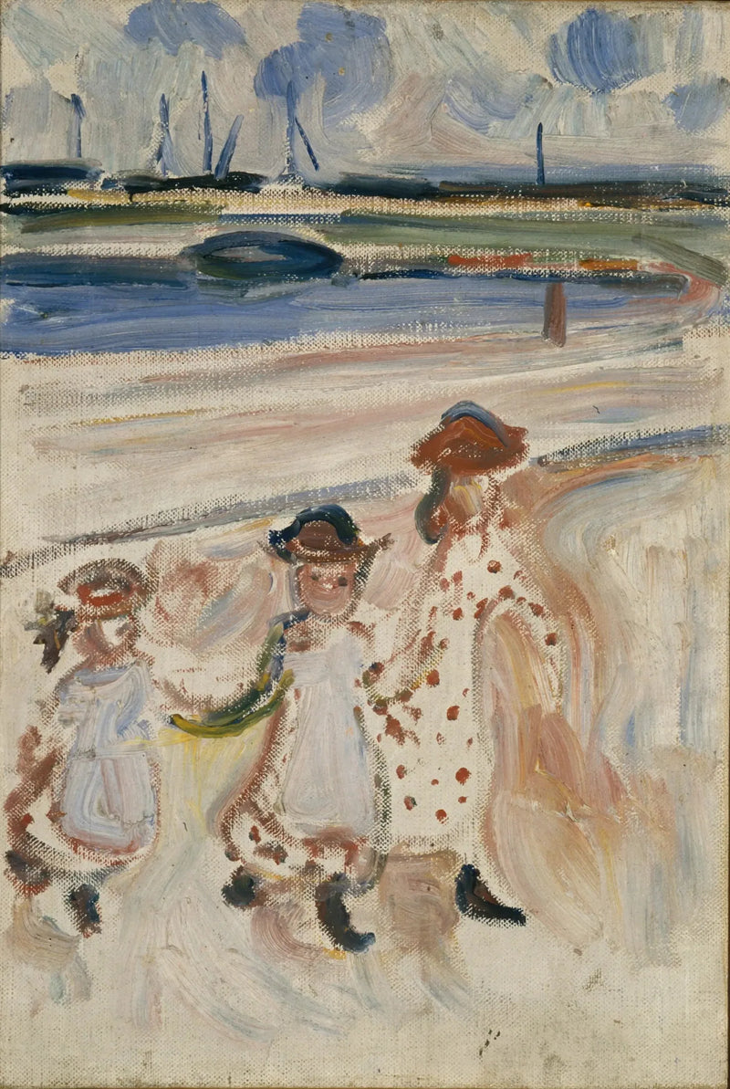 Trzy Małe Dziewczynki na plaży - Edvard Munch