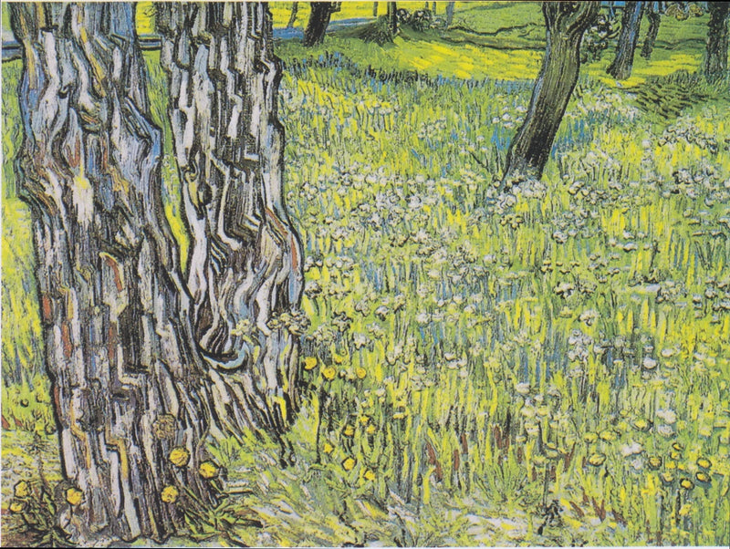 Łąka kwiatowa z drzewami i mleczami - Vincent van Gogh