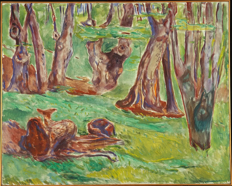 Szorstkie pnie drzew latem - Edvard Munch