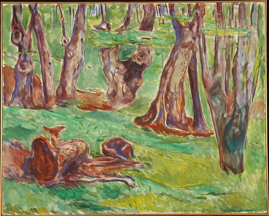 Szorstkie pnie drzew latem - Edvard Munch