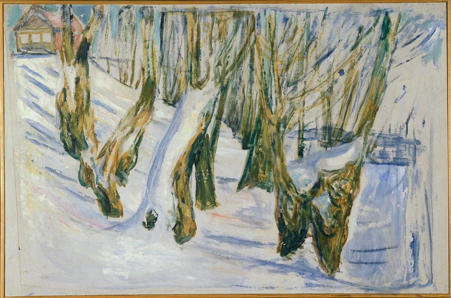 Szorstkie pnie w śniegu - Edvard Munch