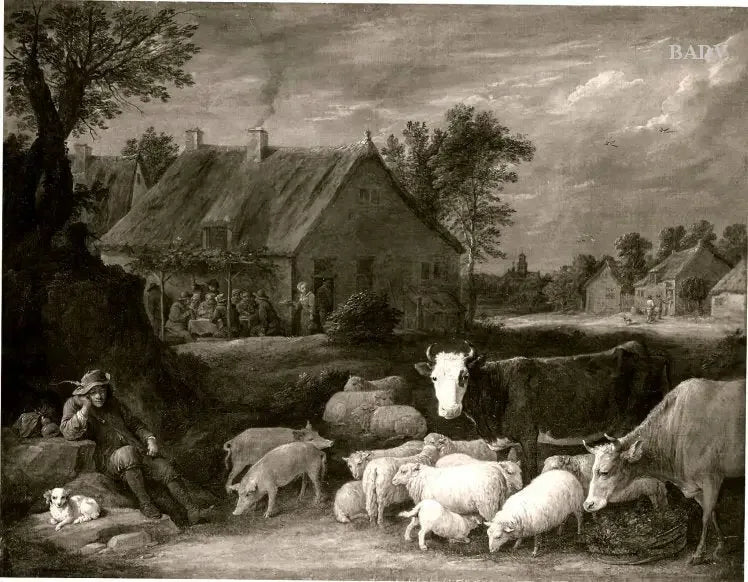 Stado w wiosce - David Teniers Młodszy