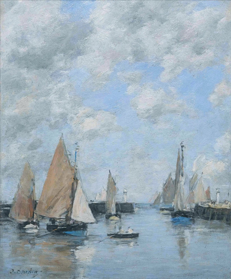 Trouville, molo przy wysokiej wodzie - Eugène Boudin