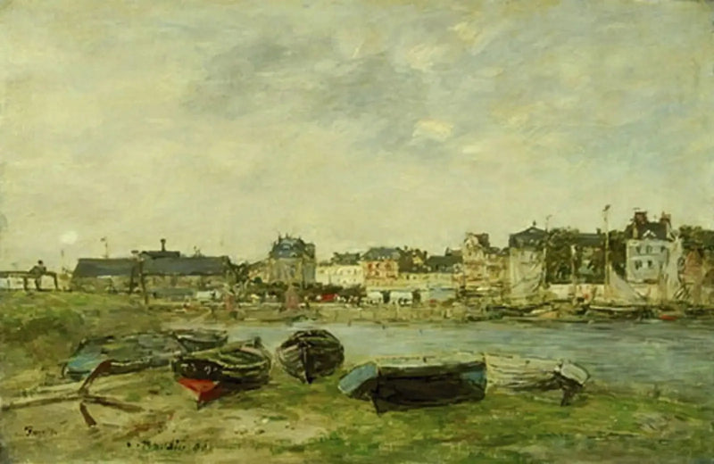 Trouville, port przy niskim stanie wody - Eugène Boudin