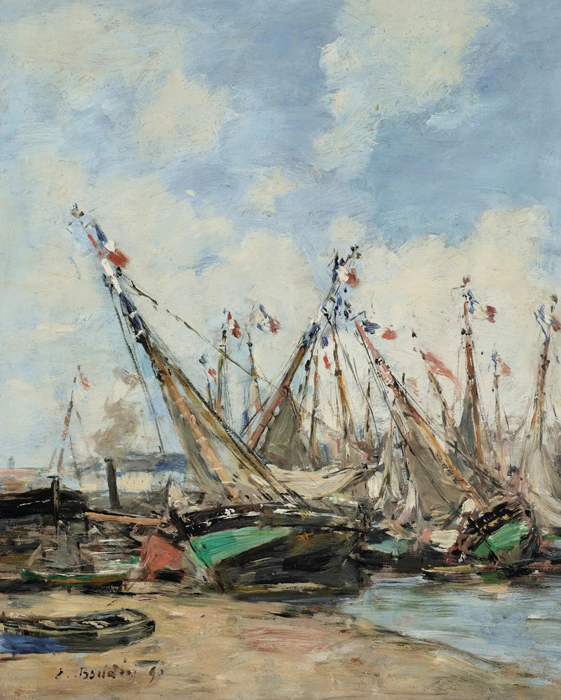 Trouville port żaglówki echa - Eugène Boudin