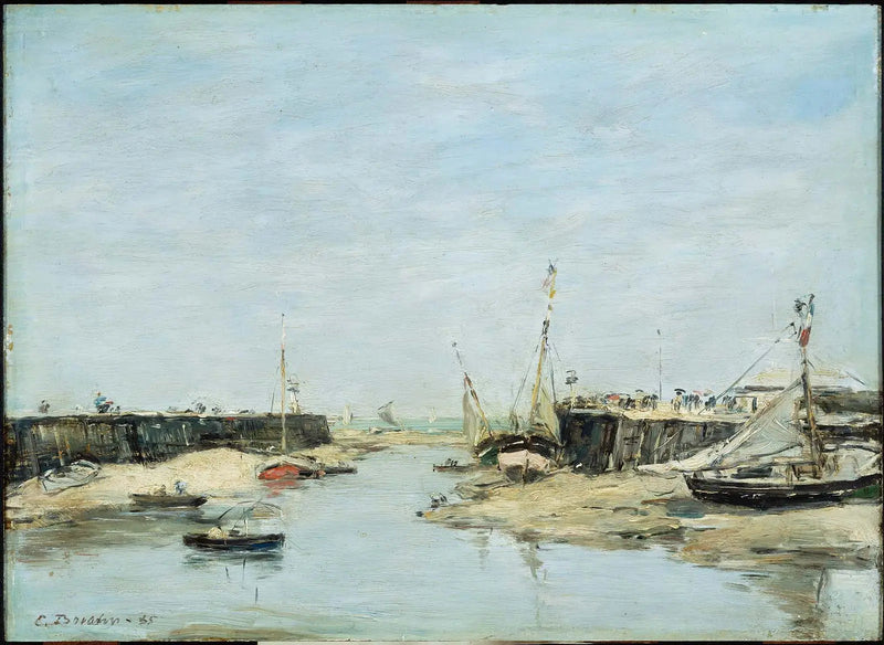 Trouville Molo przy Niskim Poziomie Wody - Eugène Boudin