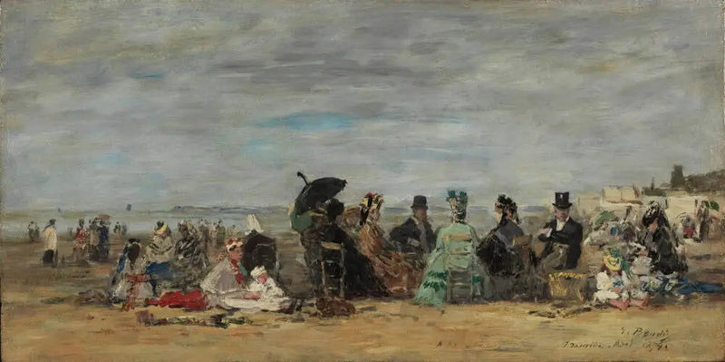 Trouville, scena plażowa - Eugène Boudin
