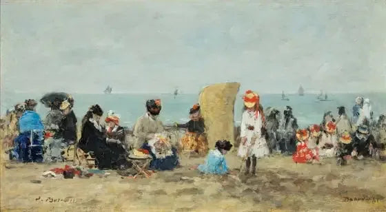 Trouville, scena plażowa - Eugène Boudin