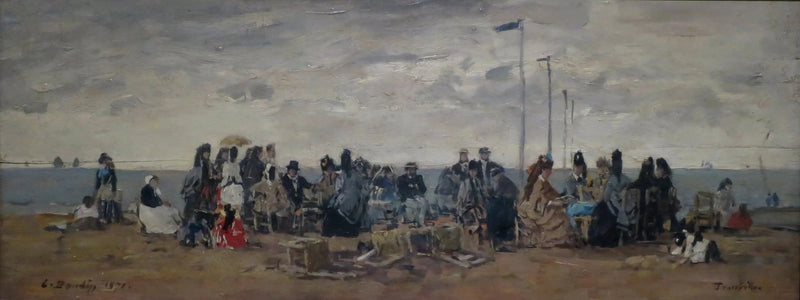 Trouville. Scena plażowa - Eugène Boudin