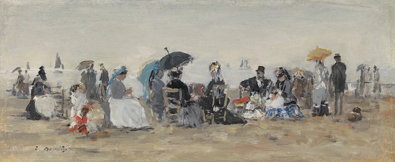 Trouville, scena plażowa - Eugène Boudin