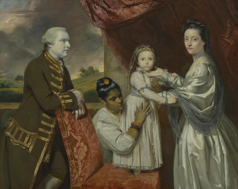 Tysoe Saul Hancock, jego żona Philadelphia, ich córka Elizabeth oraz ich hinduska służąca Clarinda - Joshua Reynolds