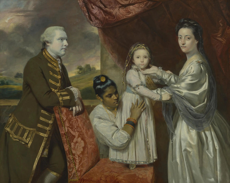 Tysoe Saul Hancock, jego żona Philadelphia, ich córka Elizabeth oraz ich hinduska służąca Clarinda - Joshua Reynolds