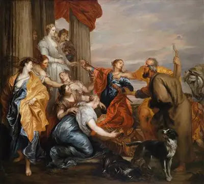 Ulysses odkrywający Achillesa wśród córek Lykomeda - Antoine van Dyck