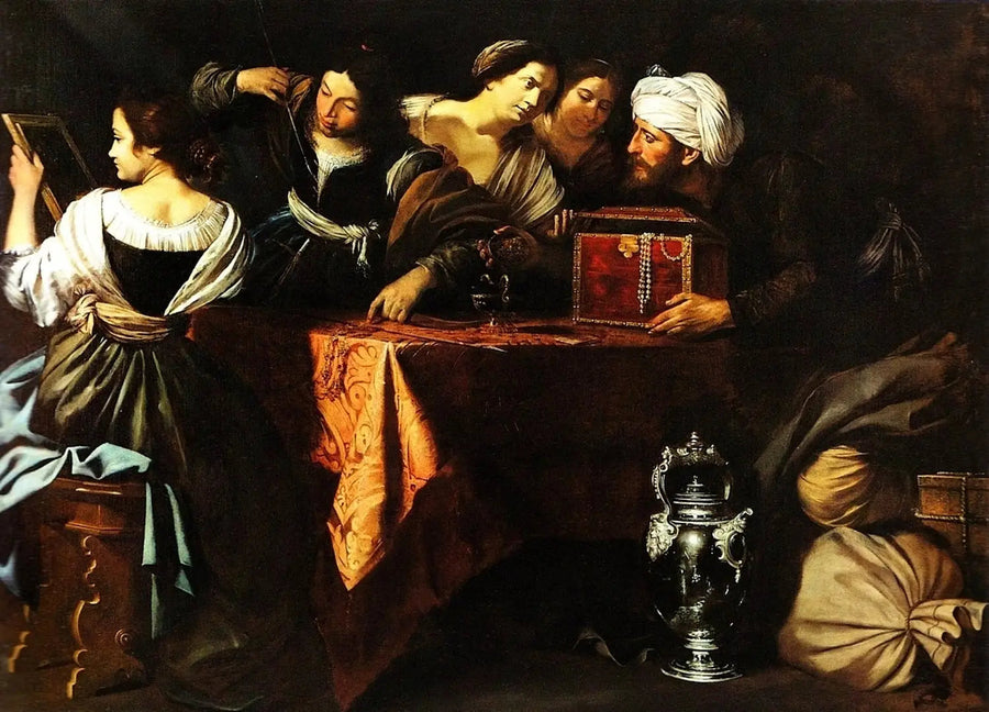 Ulysse dziękuje Achille wśród dziewcząt Lykomeda - Artemisia Gentileschi
