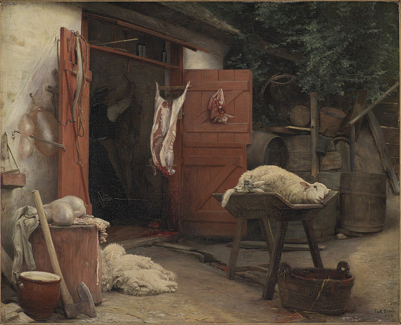 rzeźnia w Hellebæk - Carl Heinrich Bloch