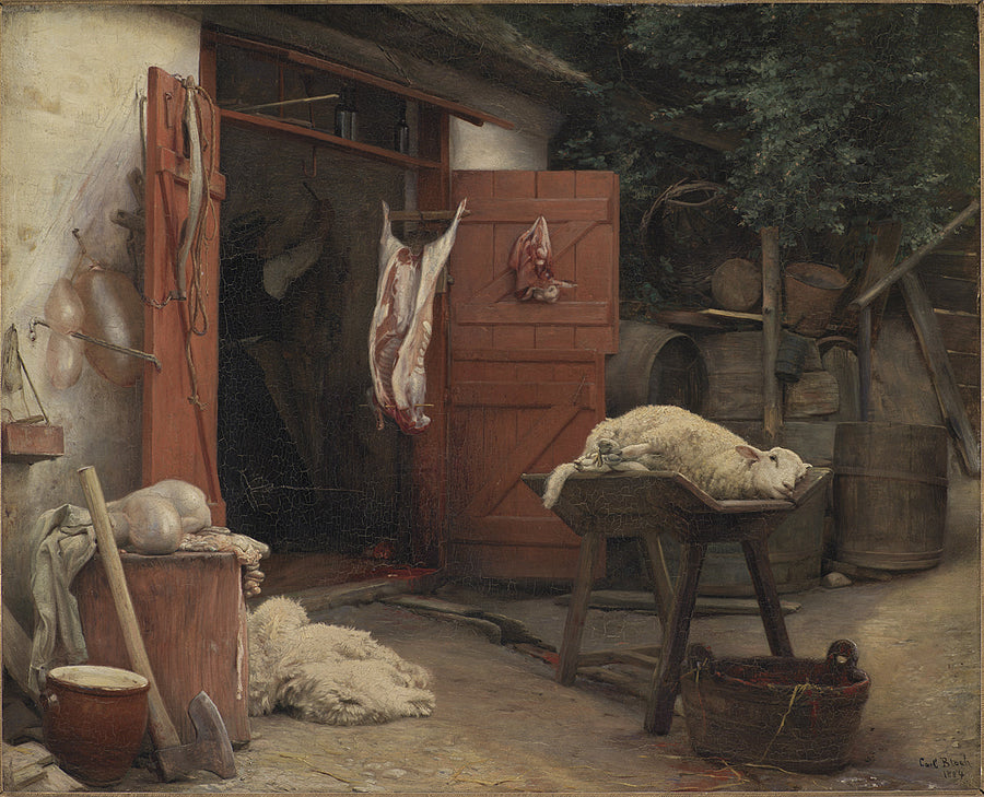 rzeźnia w Hellebæk - Carl Heinrich Bloch