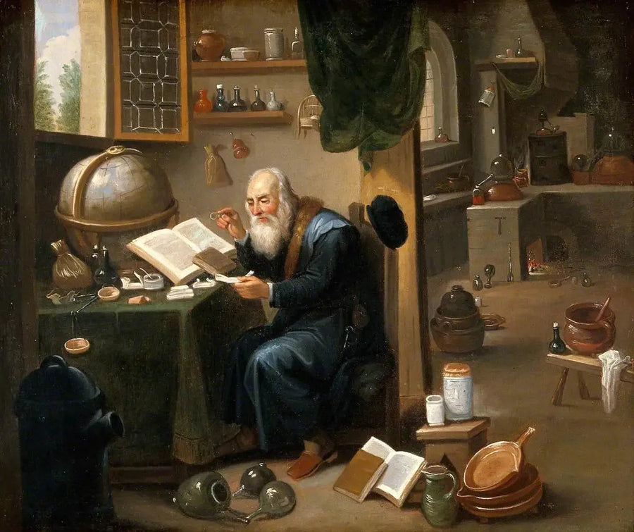 Alchemik w swoim laboratorium. - David Teniers Młodszy