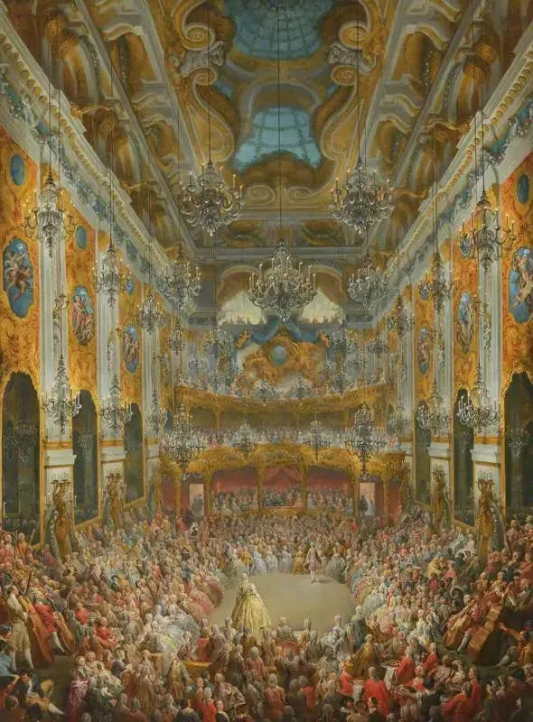 Bal zorganizowany przez księcia Nivernais z okazji narodzin Delfina - Giovanni Paolo Panini
